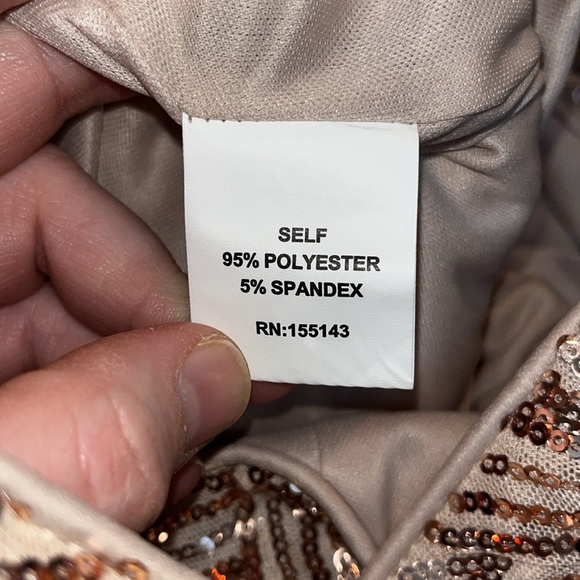 Luxedo Champagne/Rose Gold Dazzling Brilliance Sequin Maxi Dress. - Picture 11 of 11